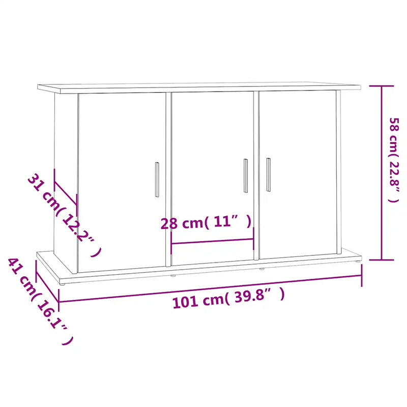 Aquarium Stand Concrete Grey 101x41x58 cm Engineered Wood