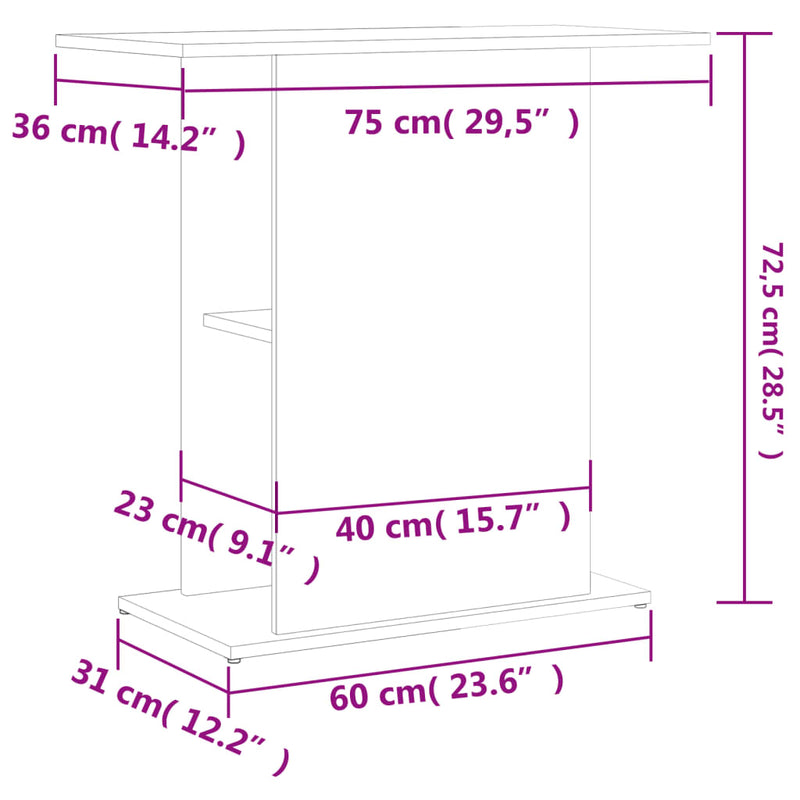 vidaXL Aquarium Stand White 75x36x72.5 cm Engineered Wood