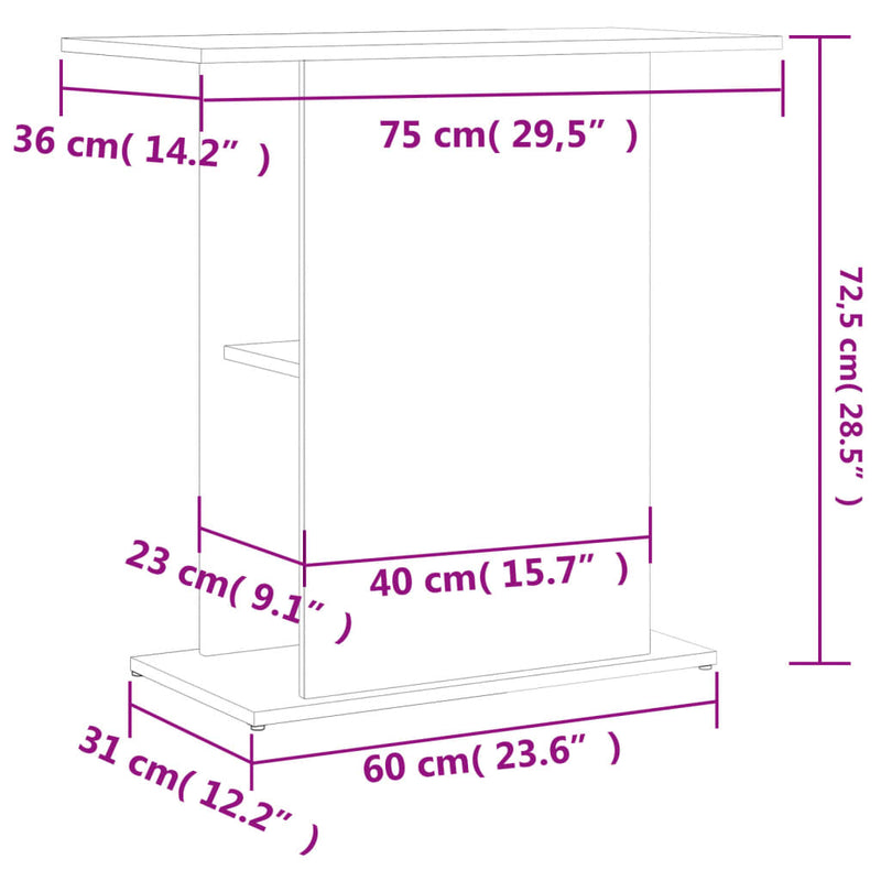 vidaXL Aquarium Stand Sonoma Oak 75x36x72.5 cm Engineered Wood