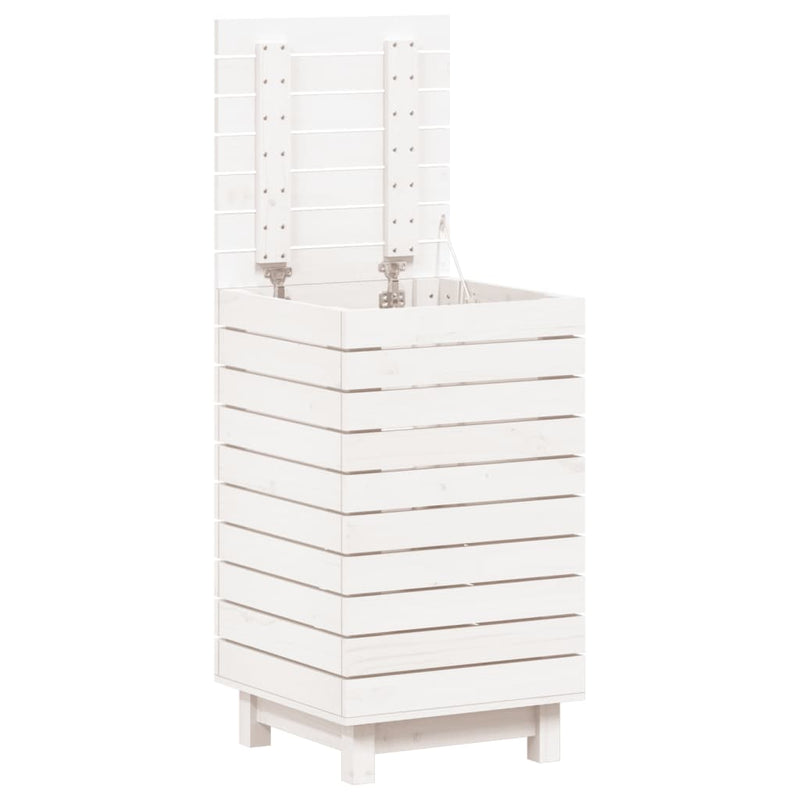 vidaXL Laundry Basket White 44x44x76 cm Solid Wood Pine