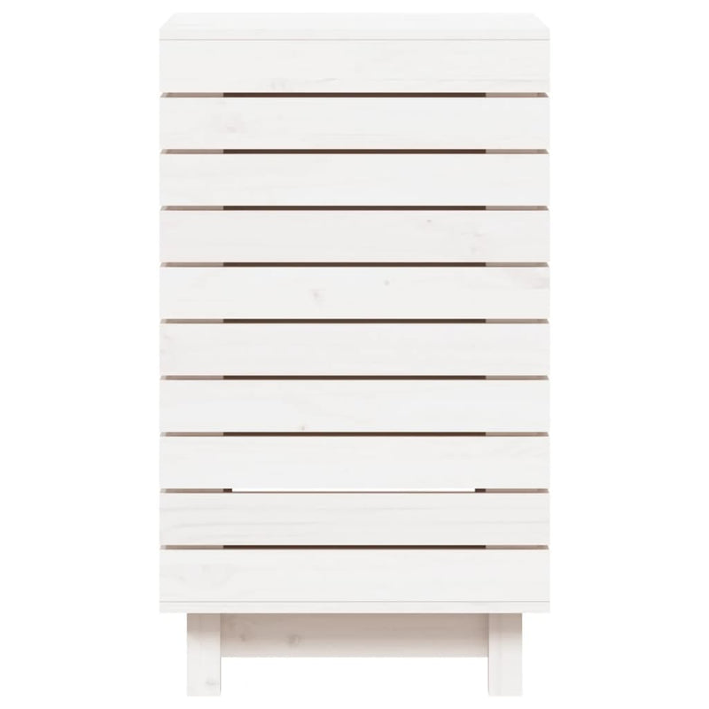 vidaXL Laundry Basket White 44x44x76 cm Solid Wood Pine