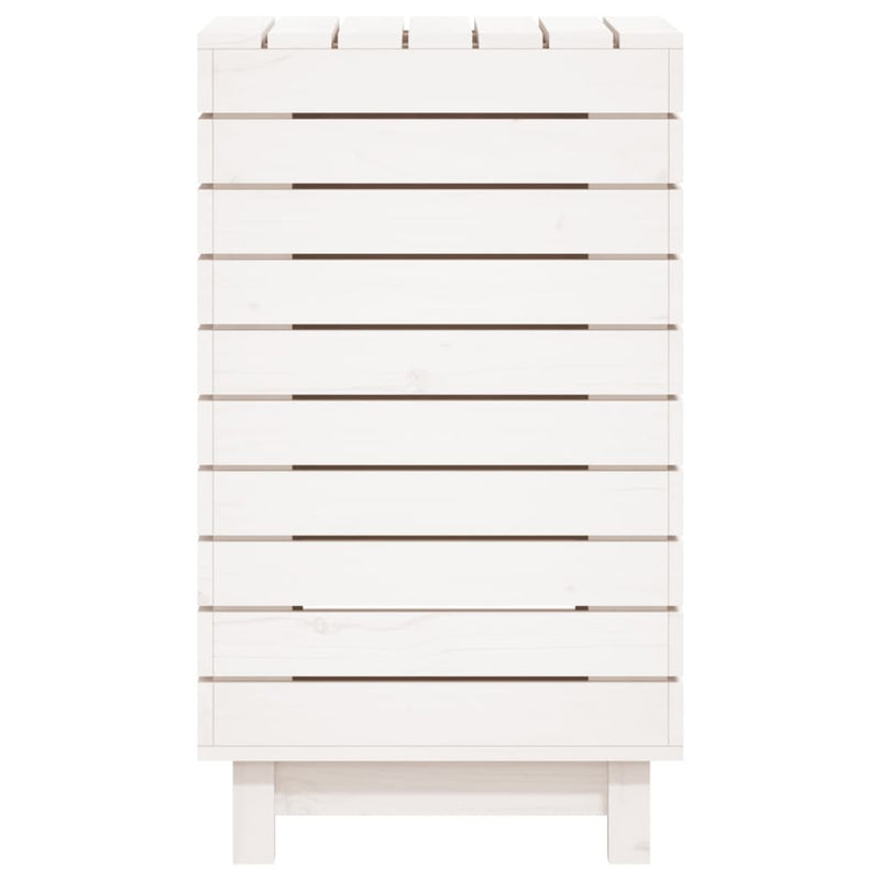vidaXL Laundry Basket White 44x44x76 cm Solid Wood Pine