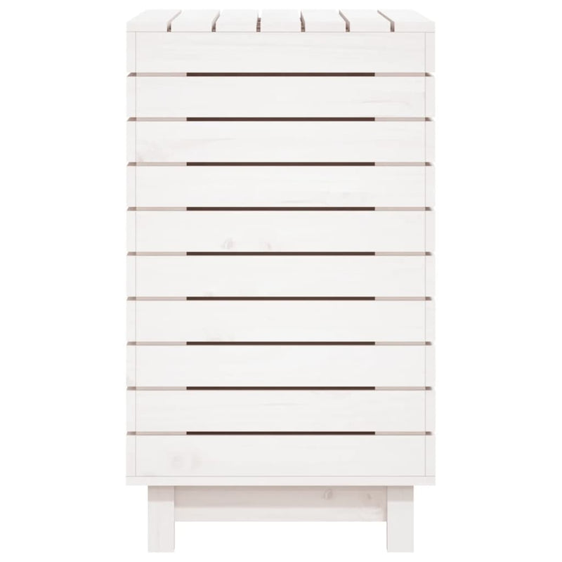 vidaXL Laundry Basket White 88.5x44x76 cm Solid Wood Pine