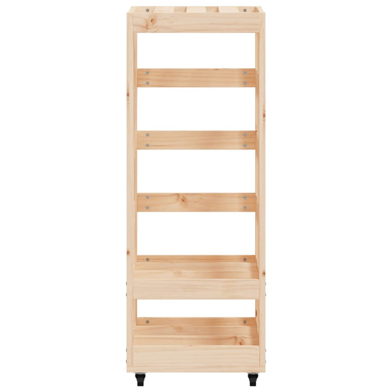 vidaXL Log Holder with Wheels 40x49x110 cm Solid Wood Pine