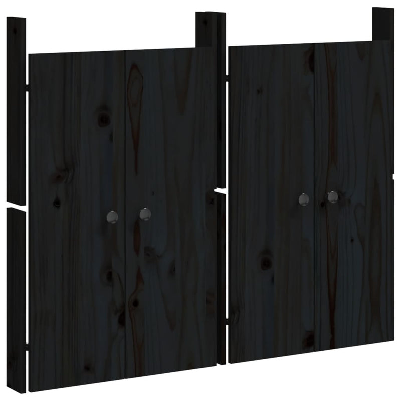 vidaXL Outdoor Kitchen Doors 2 pcs Black 50x9x82 cm Solid Wood Pine