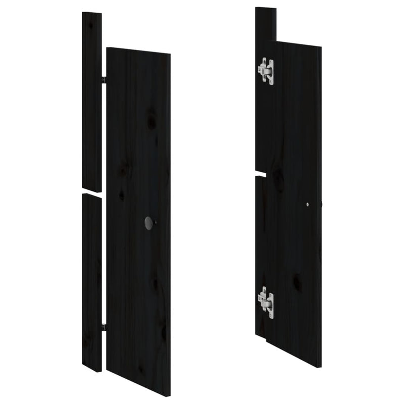 vidaXL Outdoor Kitchen Doors 2 pcs Black 50x9x82 cm Solid Wood Pine