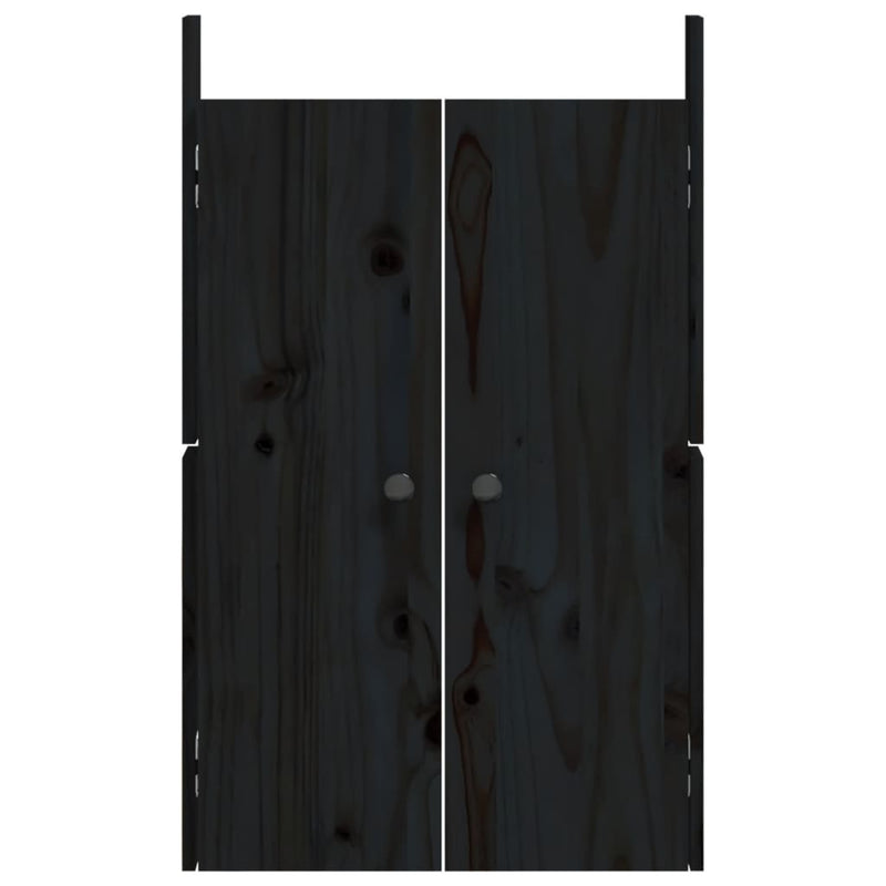 vidaXL Outdoor Kitchen Doors 2 pcs Black 50x9x82 cm Solid Wood Pine