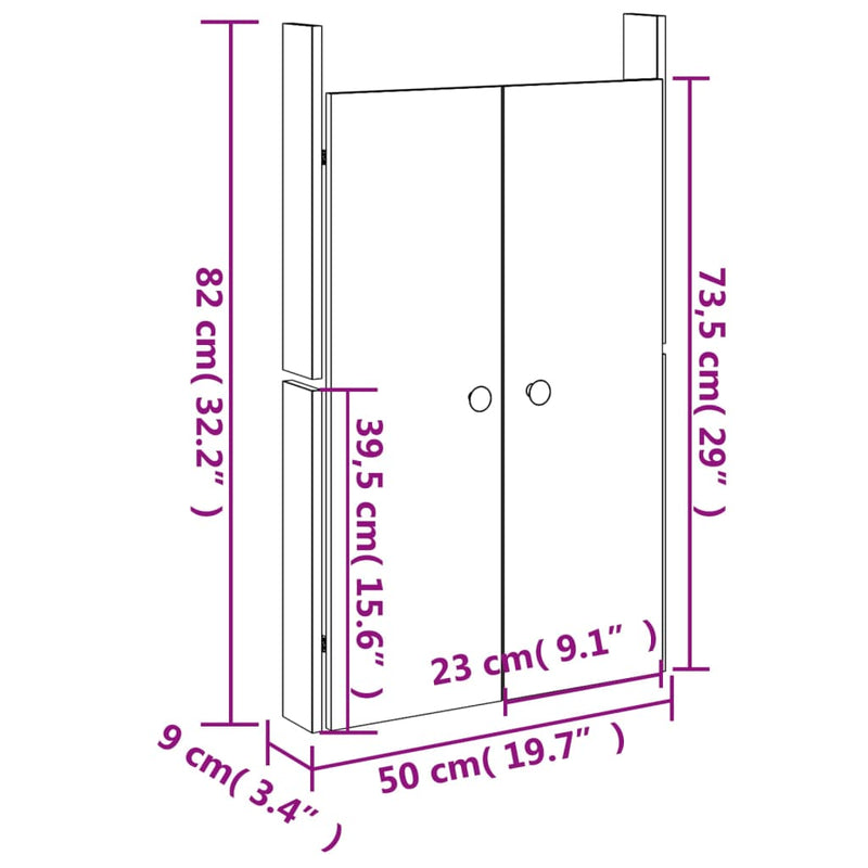 vidaXL Outdoor Kitchen Doors 2 pcs 50x9x82 cm Solid Wood Douglas