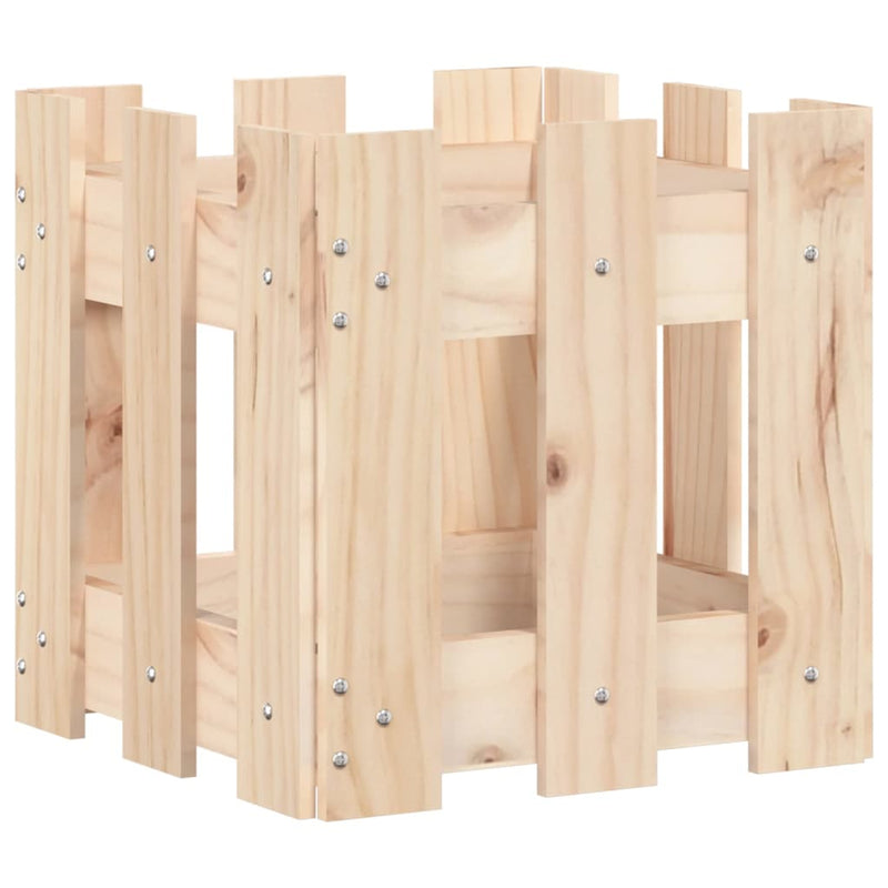 vidaXL Garden Planter with Fence Design 30x30x30 cm Solid Wood Pine