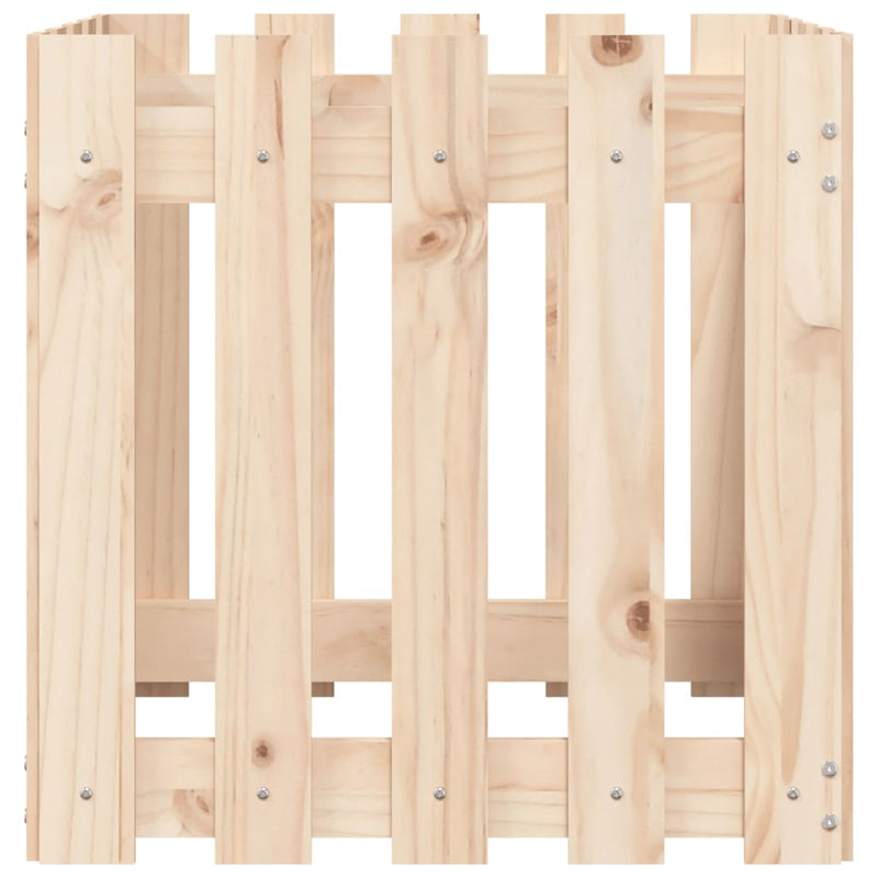 vidaXL Garden Planter with Fence Design 50x50x50 cm Solid Wood Pine