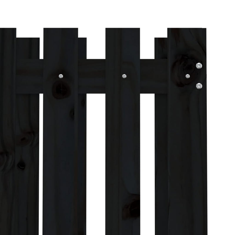 vidaXL Garden Planter with Fence Design Black 70x70x70 cm Solid Wood Pine