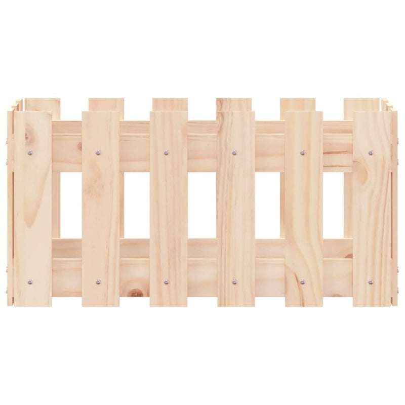 vidaXL Garden Planter with Fence Design 60x30x30 cm Solid Wood Pine