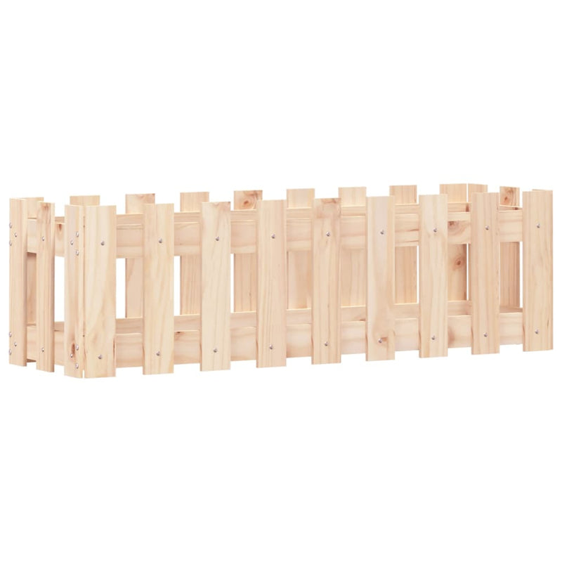 vidaXL Garden Raised Bed with Fence Design 100x30x30 cm Solid Wood Pine