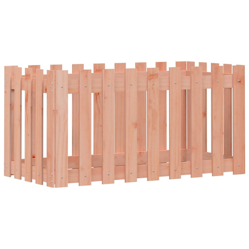 vidaXL Garden Raised Bed with Fence Design 100x50x50 cm Solid Wood Douglas