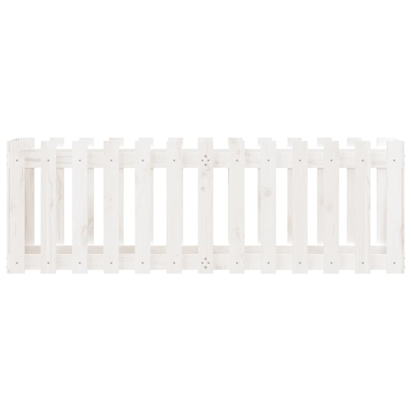 vidaXL Garden Raised Bed with Fence Design White 150x50x50 cm Solid Wood Pine