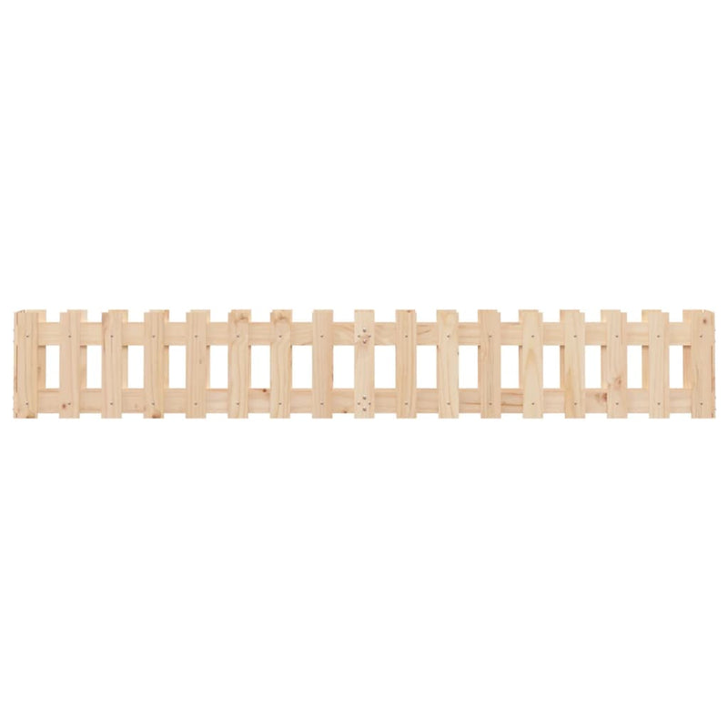 vidaXL Garden Raised Bed with Fence Design 200x30x30 cm Solid Wood Pine