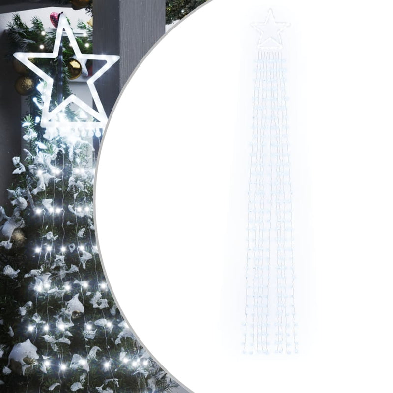 vidaXL Christmas Tree Light 320 LEDs Cold White 375 cm