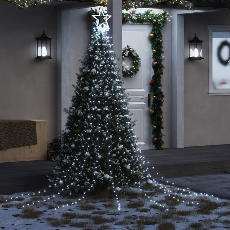 vidaXL Christmas Tree Light 320 LEDs Cold White 375 cm