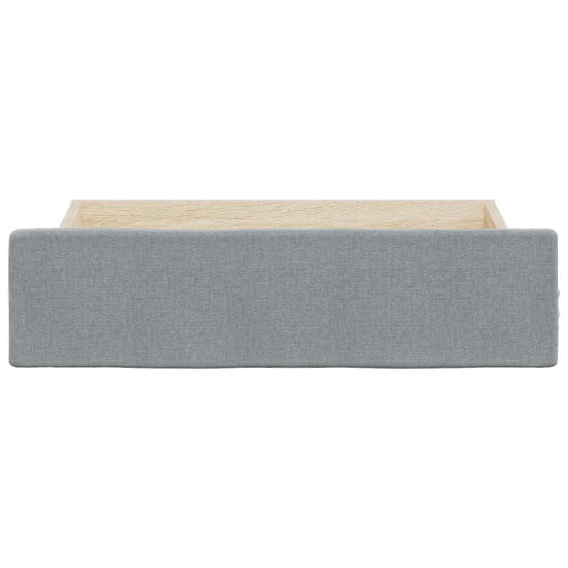 Bed Drawers 2 pcs Light Grey Engineered Wood and Fabric