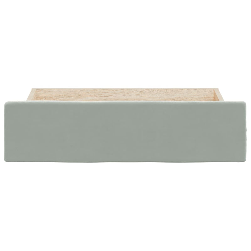 Bed Drawers 2 pcs Light Grey Engineered Wood and Velvet