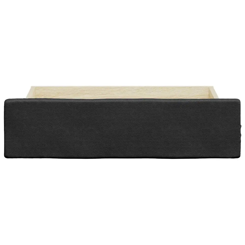 Bed Drawers 2 pcs Black Engineered Wood and Faux Leather