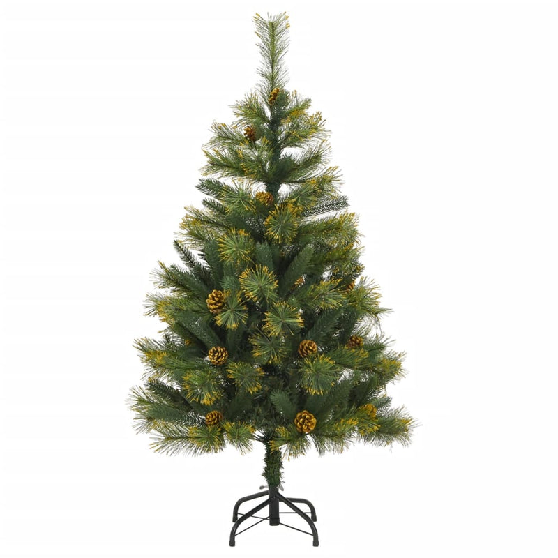 vidaXL Artificial Hinged Christmas Tree with Cones 120 cm