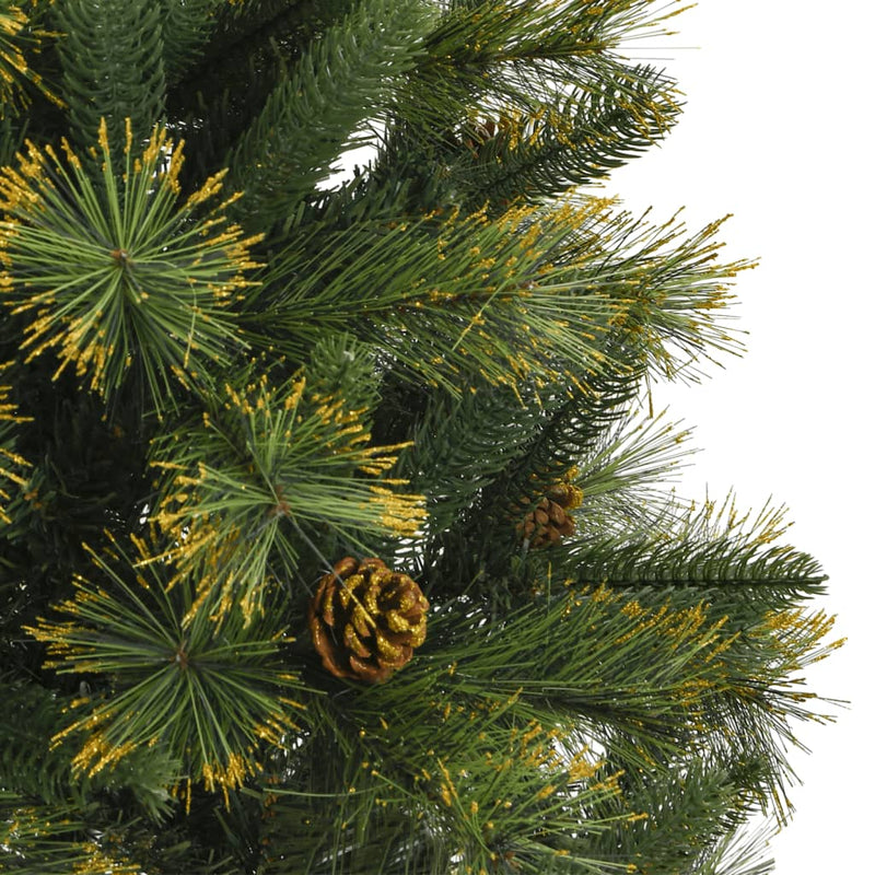 vidaXL Artificial Hinged Christmas Tree with Cones 120 cm