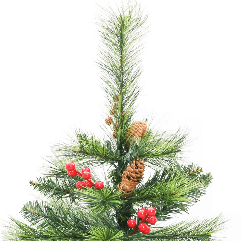 vidaXL Artificial Hinged Christmas Tree with Cones and Berries 150 cm