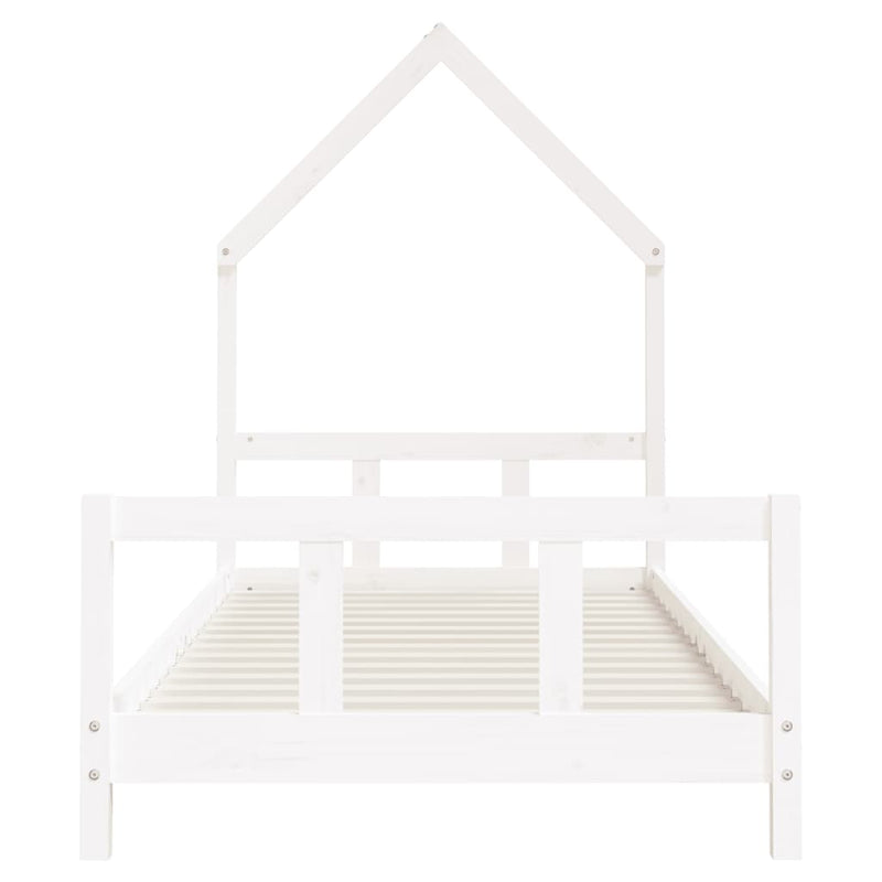 vidaXL Kids Bed Frame White 92x187 cm Single Solid Wood Pine