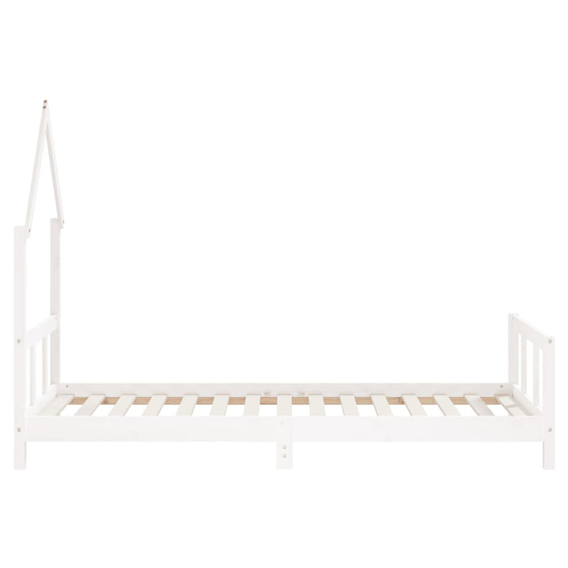 vidaXL Kids Bed Frame White 92x187 cm Single Solid Wood Pine