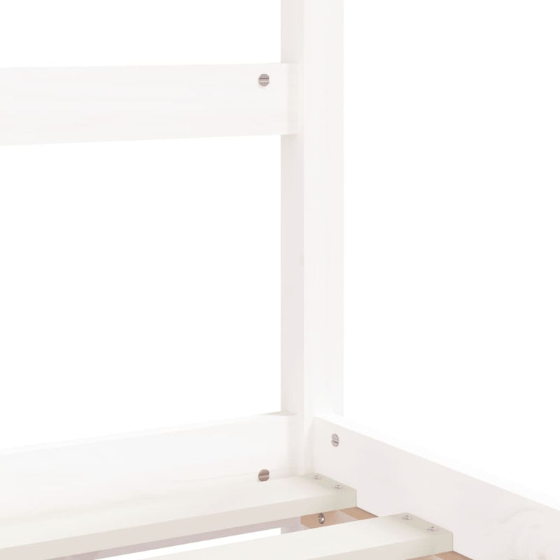 vidaXL Kids Bed Frame White 92x187 cm Single Solid Wood Pine