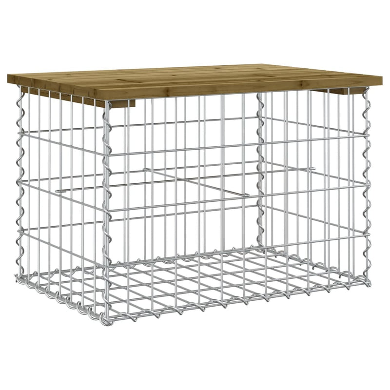 vidaXL Garden Bench Gabion Design 63x44x42 cm Impregnated Wood Pine