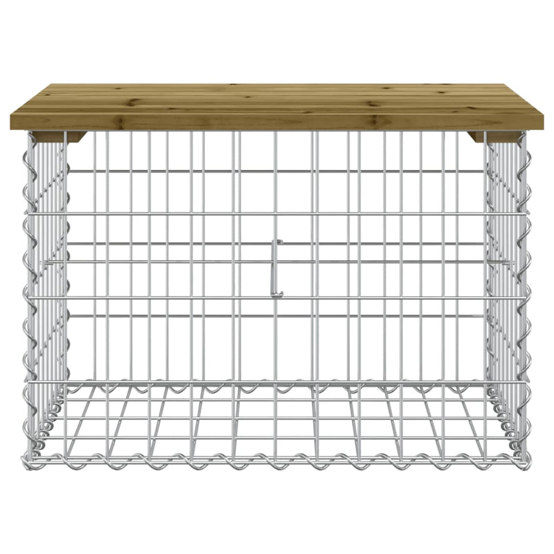 vidaXL Garden Bench Gabion Design 63x44x42 cm Impregnated Wood Pine