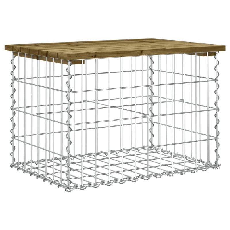 vidaXL Garden Bench Gabion Design 63x44x42 cm Impregnated Wood Pine