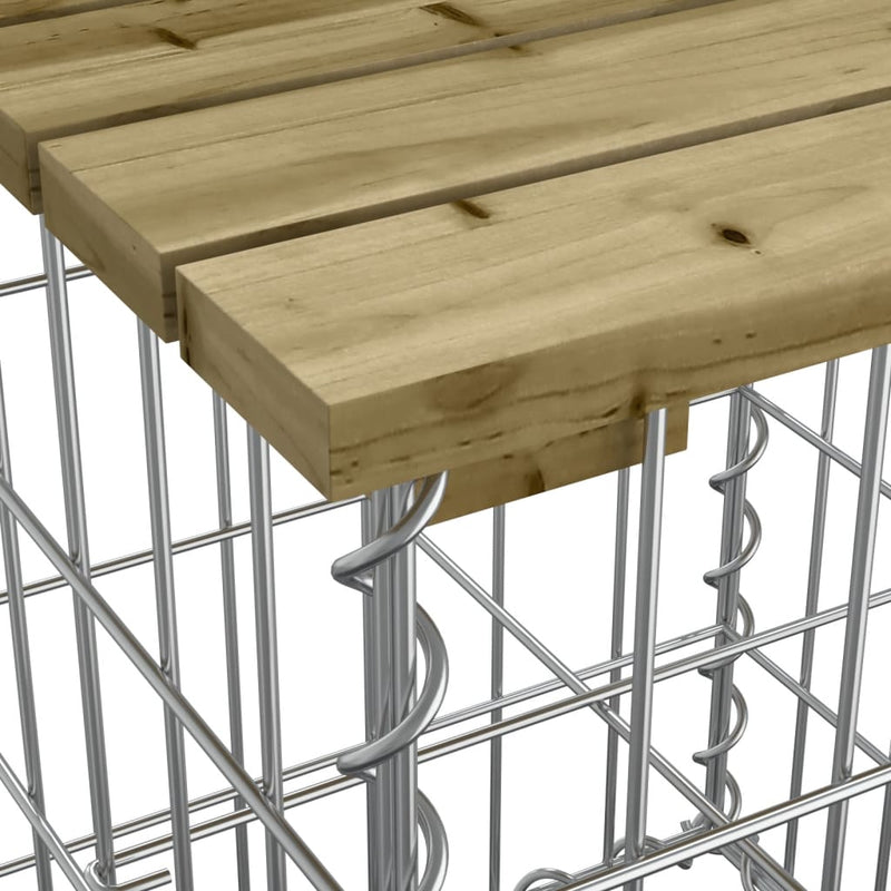 vidaXL Garden Bench Gabion Design 63x44x42 cm Impregnated Wood Pine