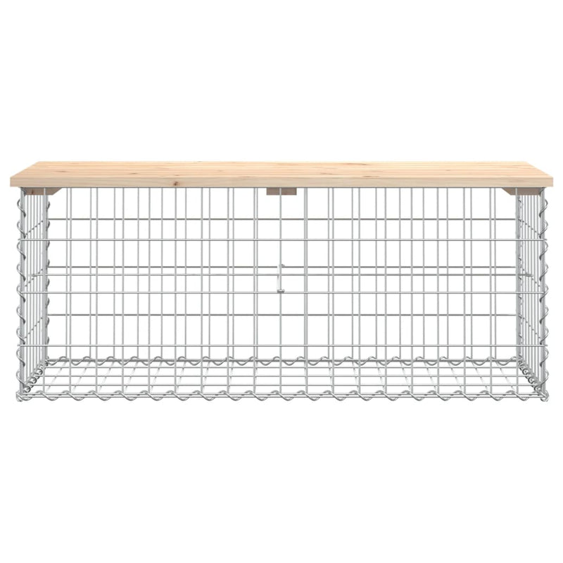 vidaXL Garden Bench Gabion Design 103x44x42 cm Solid Wood Pine