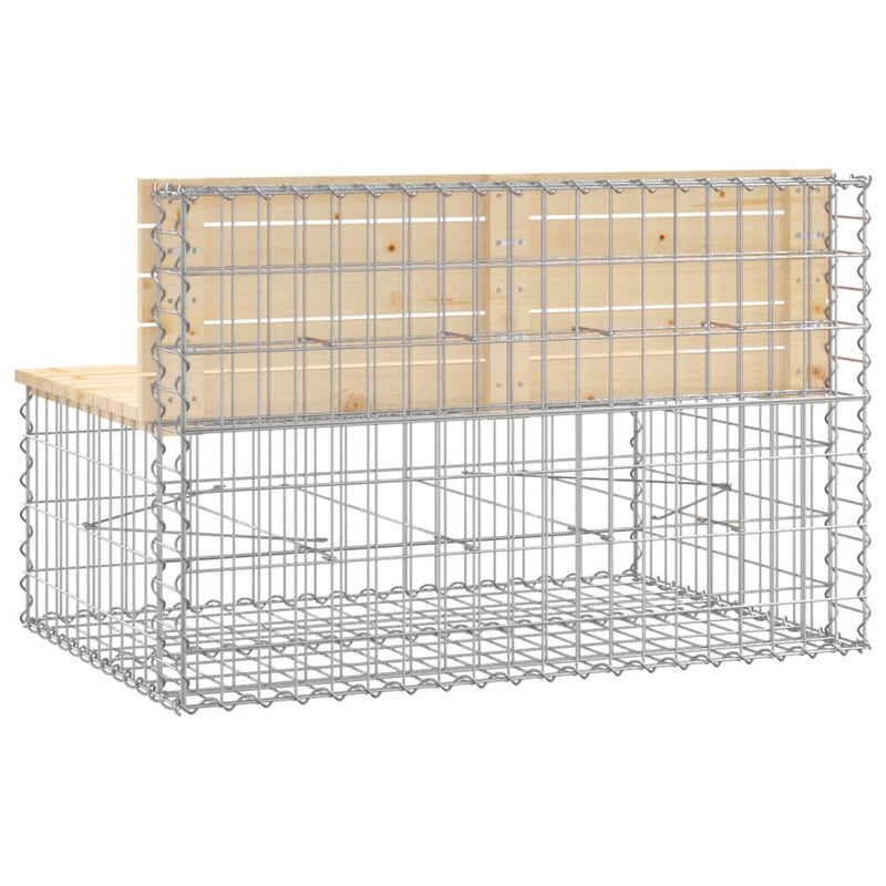 vidaXL Garden Bench Gabion Design 103x70x65 cm Solid Wood Pine
