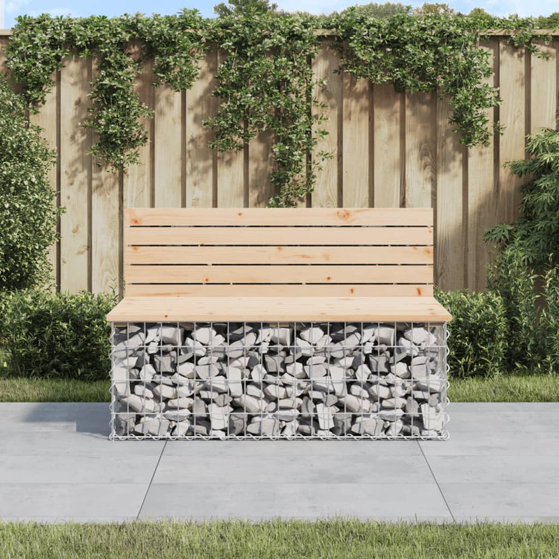 vidaXL Garden Bench Gabion Design 103x70x65 cm Solid Wood Pine