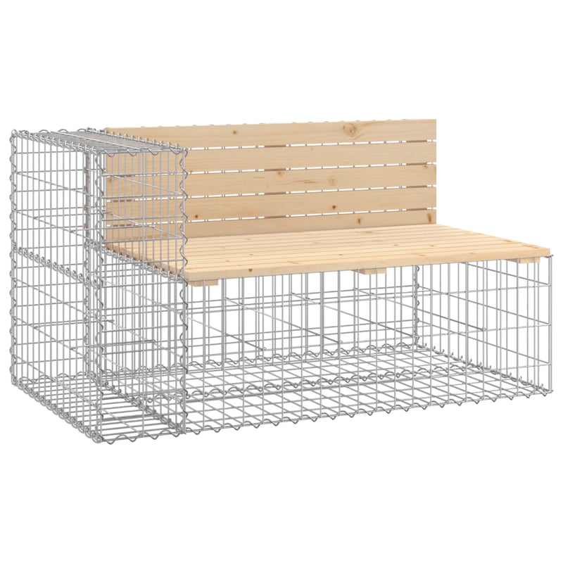 vidaXL Garden Bench Gabion Design 122x71x65.5 cm Solid Wood Pine