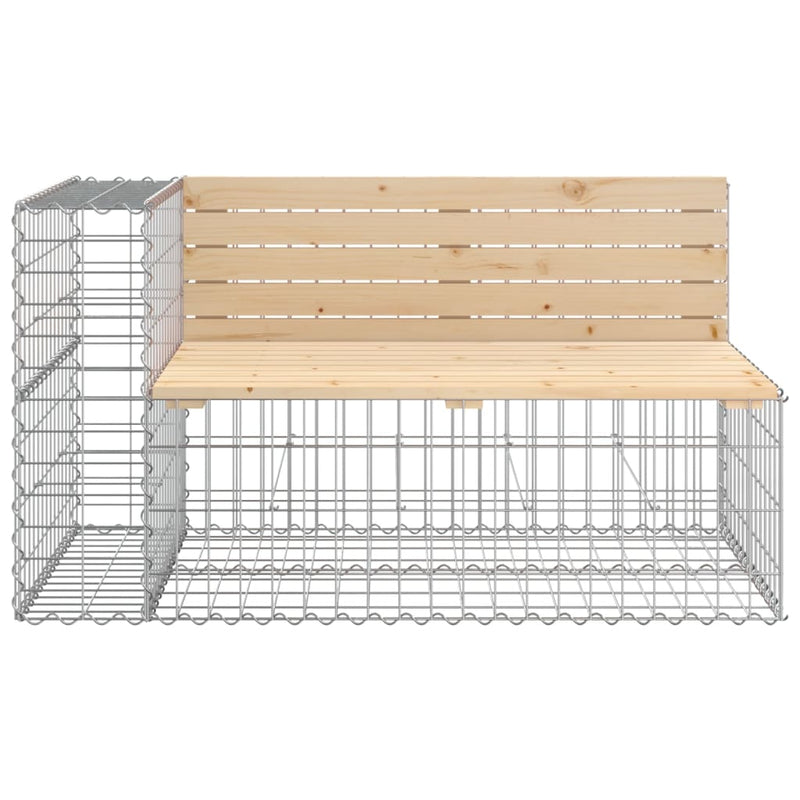 vidaXL Garden Bench Gabion Design 122x71x65.5 cm Solid Wood Pine