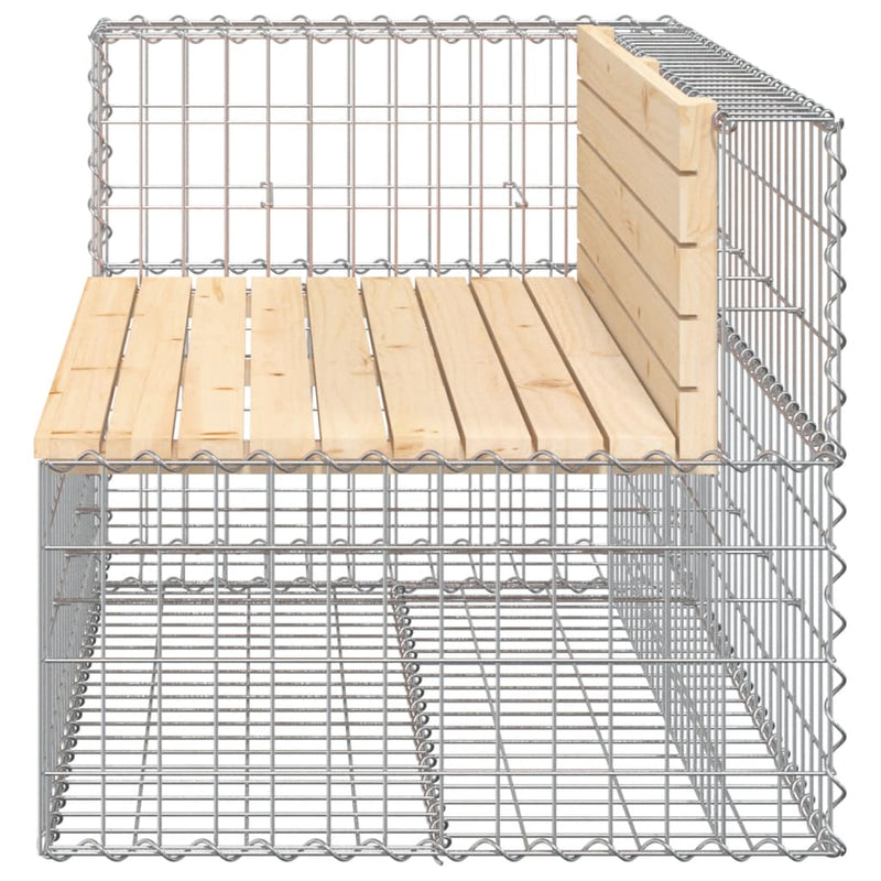 vidaXL Garden Bench Gabion Design 122x71x65.5 cm Solid Wood Pine