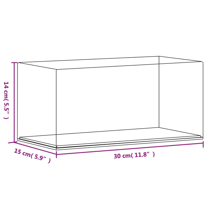 vidaXL Display Box Transparent 30x15x14 cm Acrylic