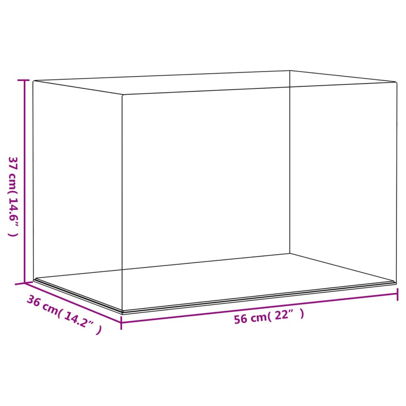 vidaXL Display Box Transparent 56x36x37 cm Acrylic