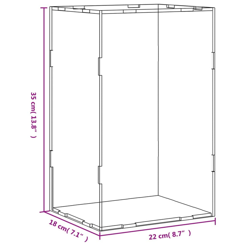 vidaXL Display Box Transparent 22x18x35 cm Acrylic