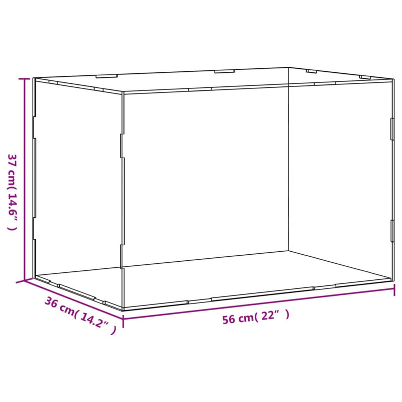 vidaXL Display Box Transparent 56x36x37 cm Acrylic