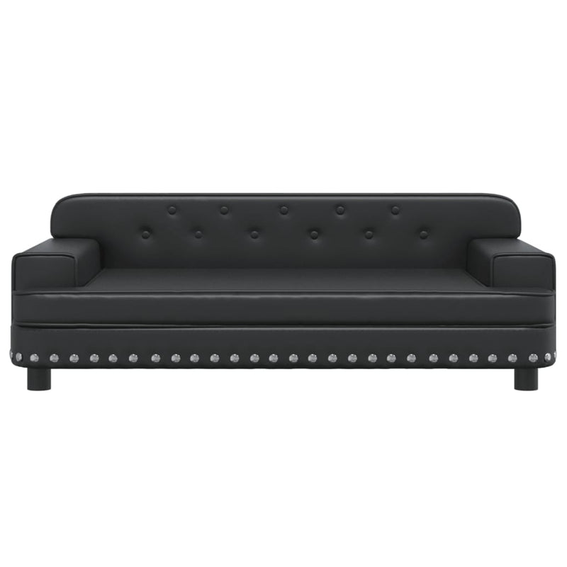 Kids Sofa Black 90x53x30 cm Faux Leather