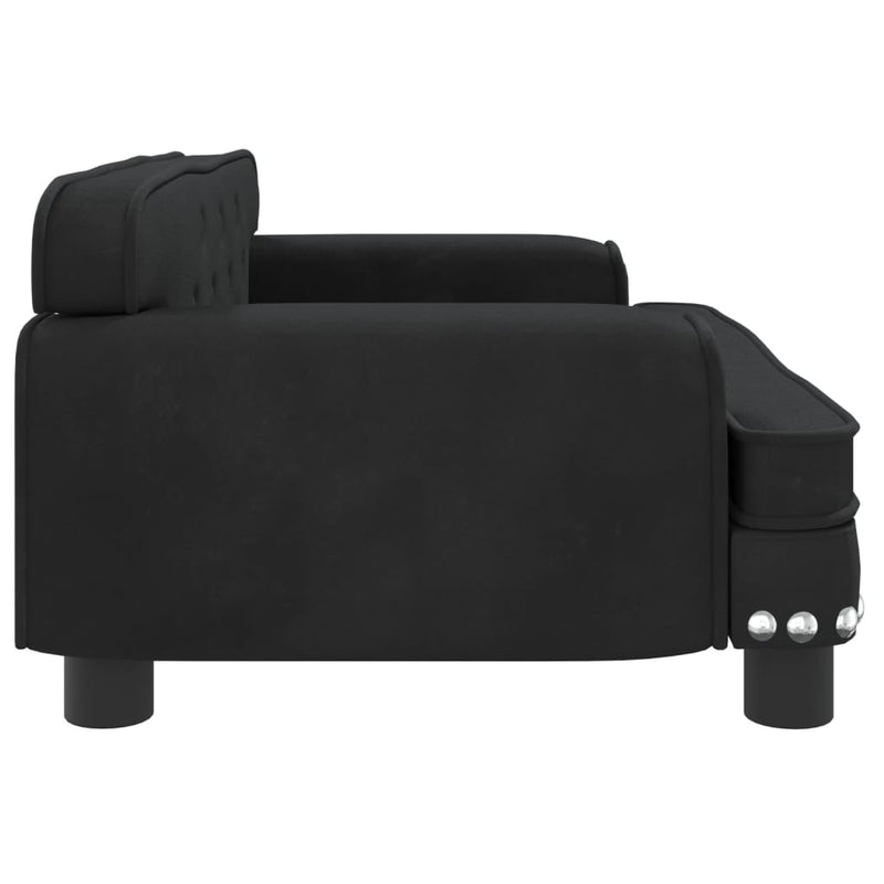 Kids Sofa Black 70x45x30 cm Velvet