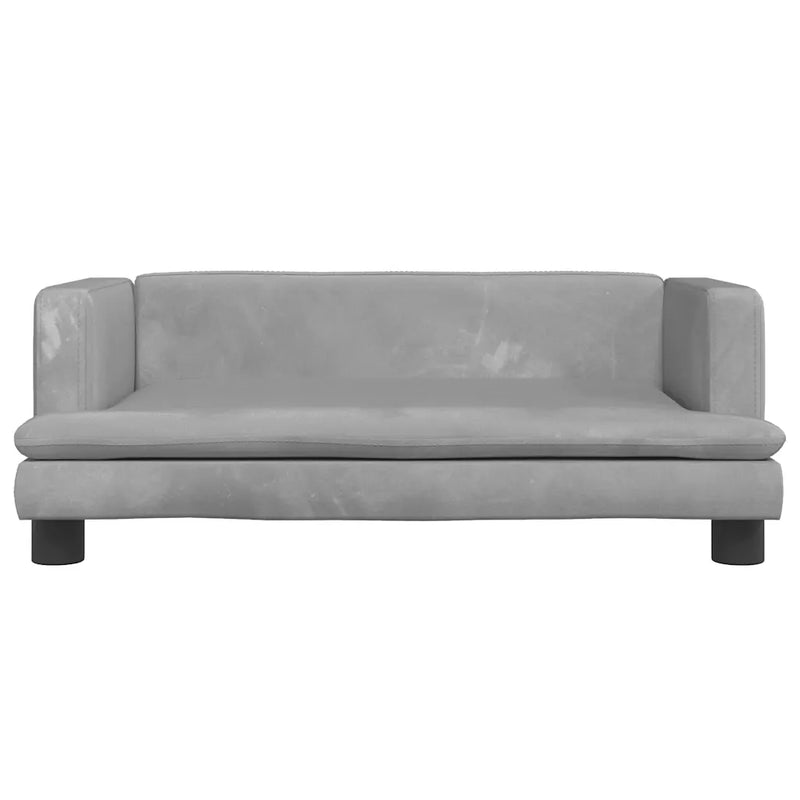 Kids Sofa Light Grey 80x45x30 cm Velvet