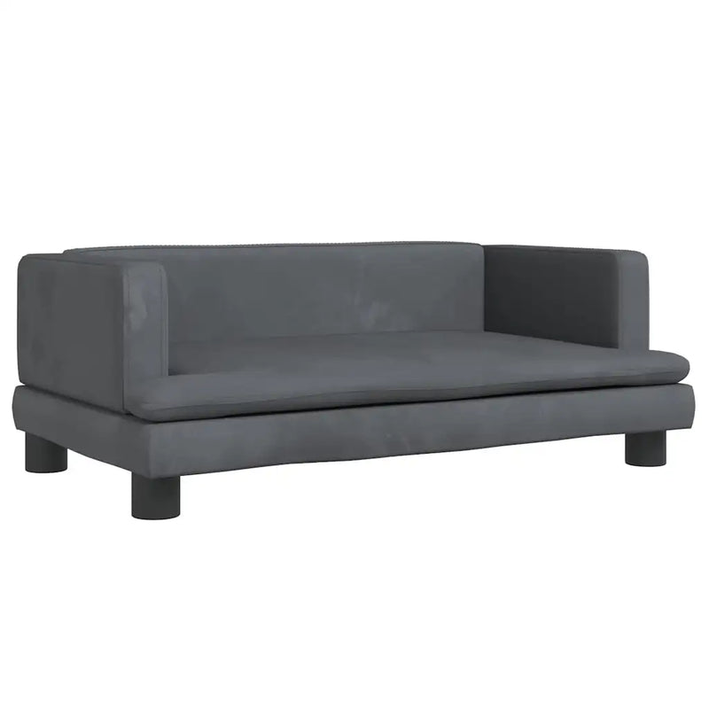 Kids Sofa Dark Grey 80x45x30 cm Velvet