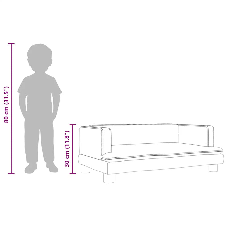 Kids Sofa Dark Grey 80x45x30 cm Velvet
